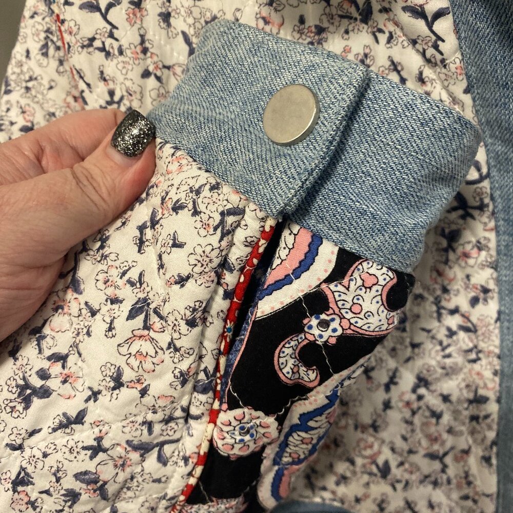 Denim-Trimmed Reversible Patchwork Jacket By Blan… - image 4